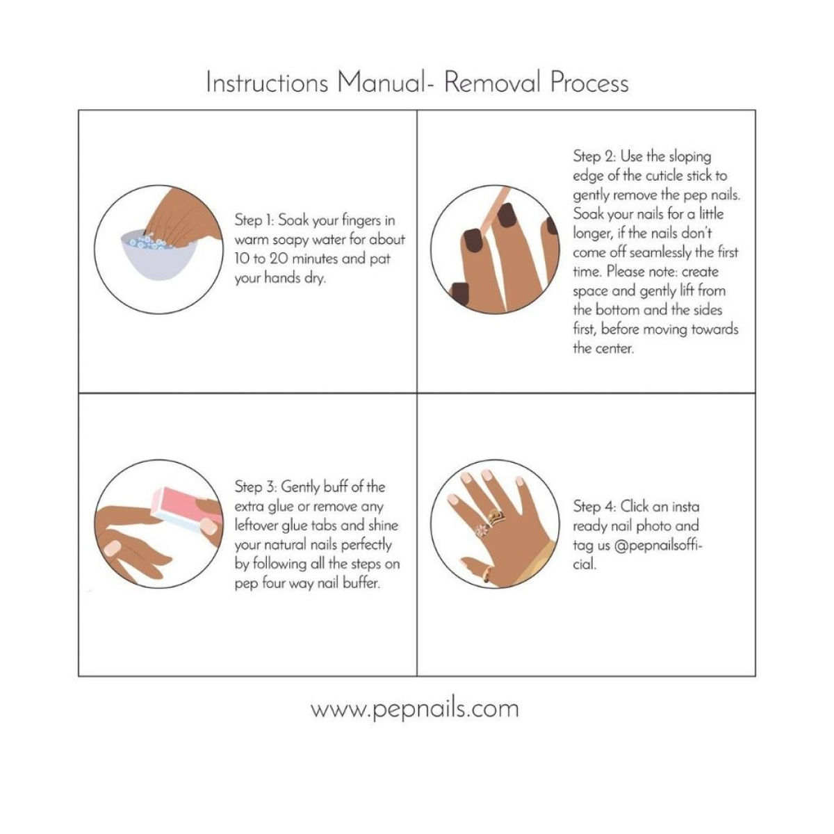 Pep Nails | Maroon | Hand Nails | Medium Round Red | Glossy Solid Press On Nails | 24 Tips