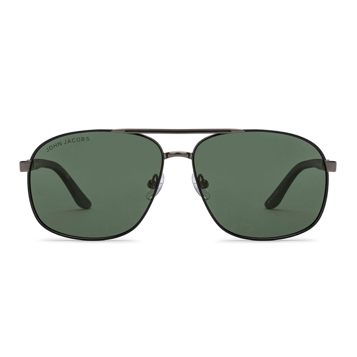 John Jacobs By Lenskart Unisex Geometric Stainless Steel Sunglasses | Green - L