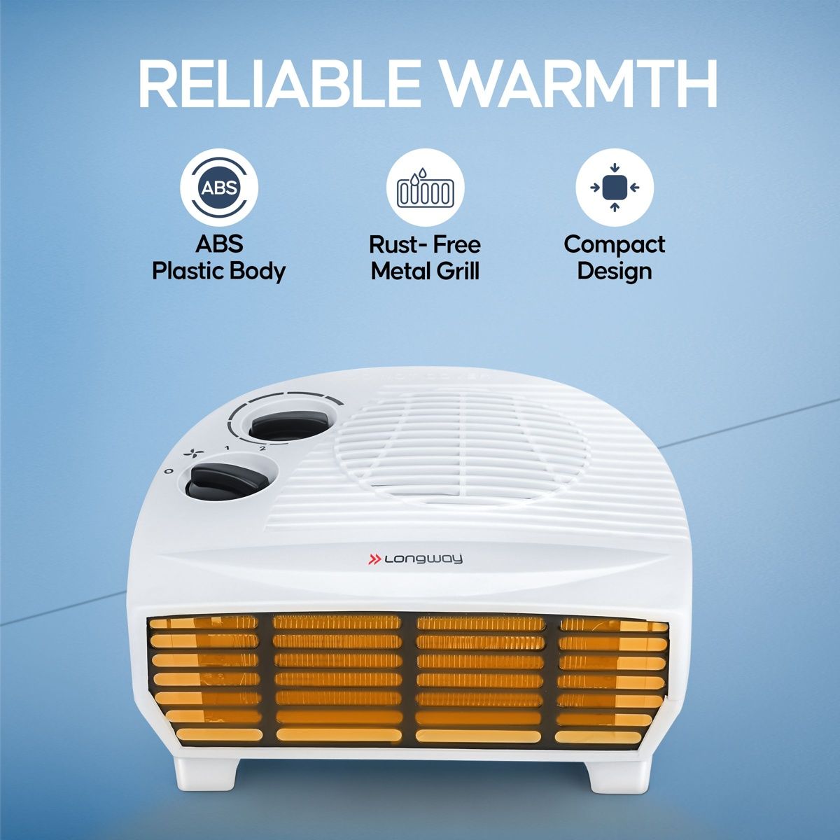 Longway Magma 2000, 1000 W Fan Room Heater With Isi Approved (White)