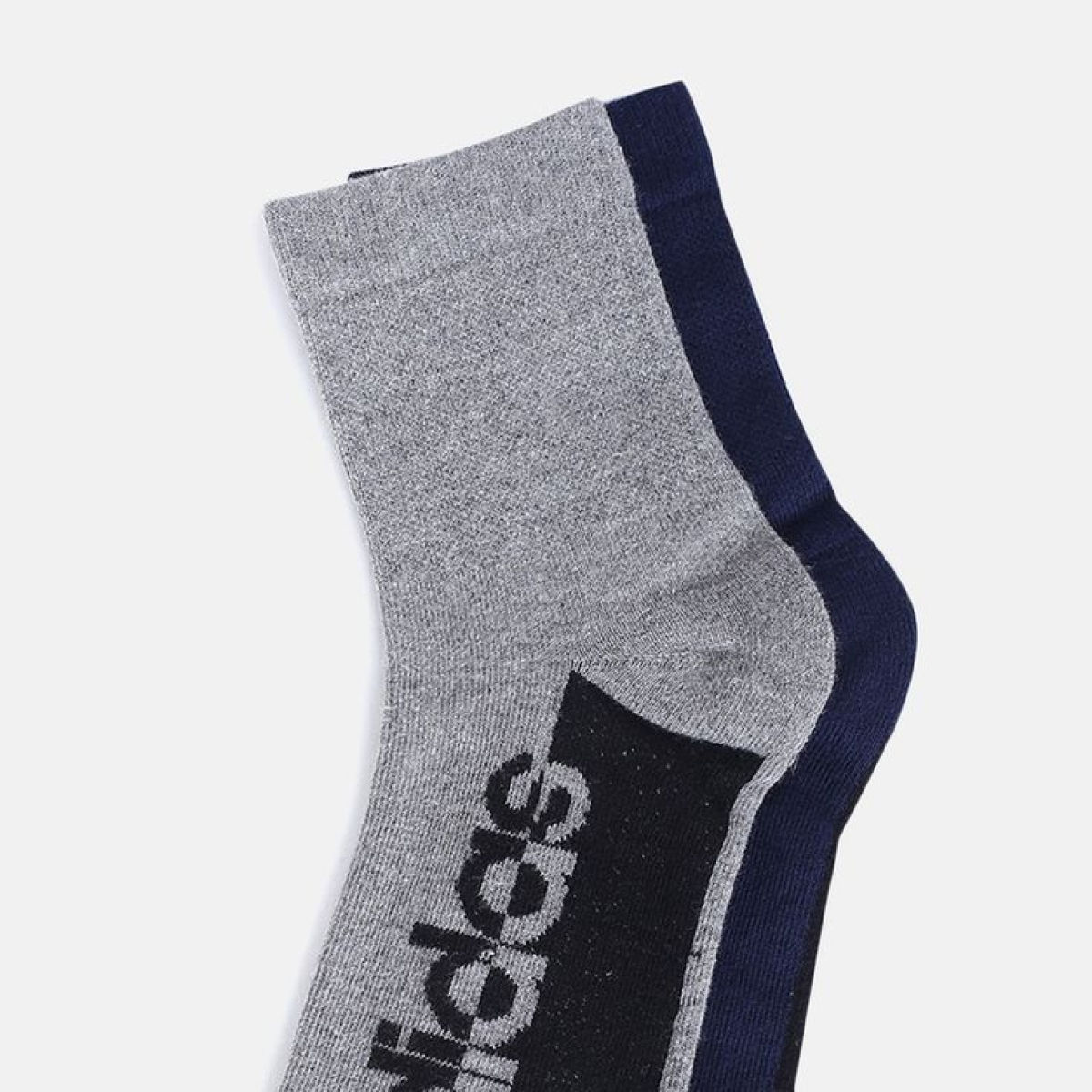 Adidas Men's Heel and Toe Cushion High Ankle Coll | One Size | Navy and Grey Melange