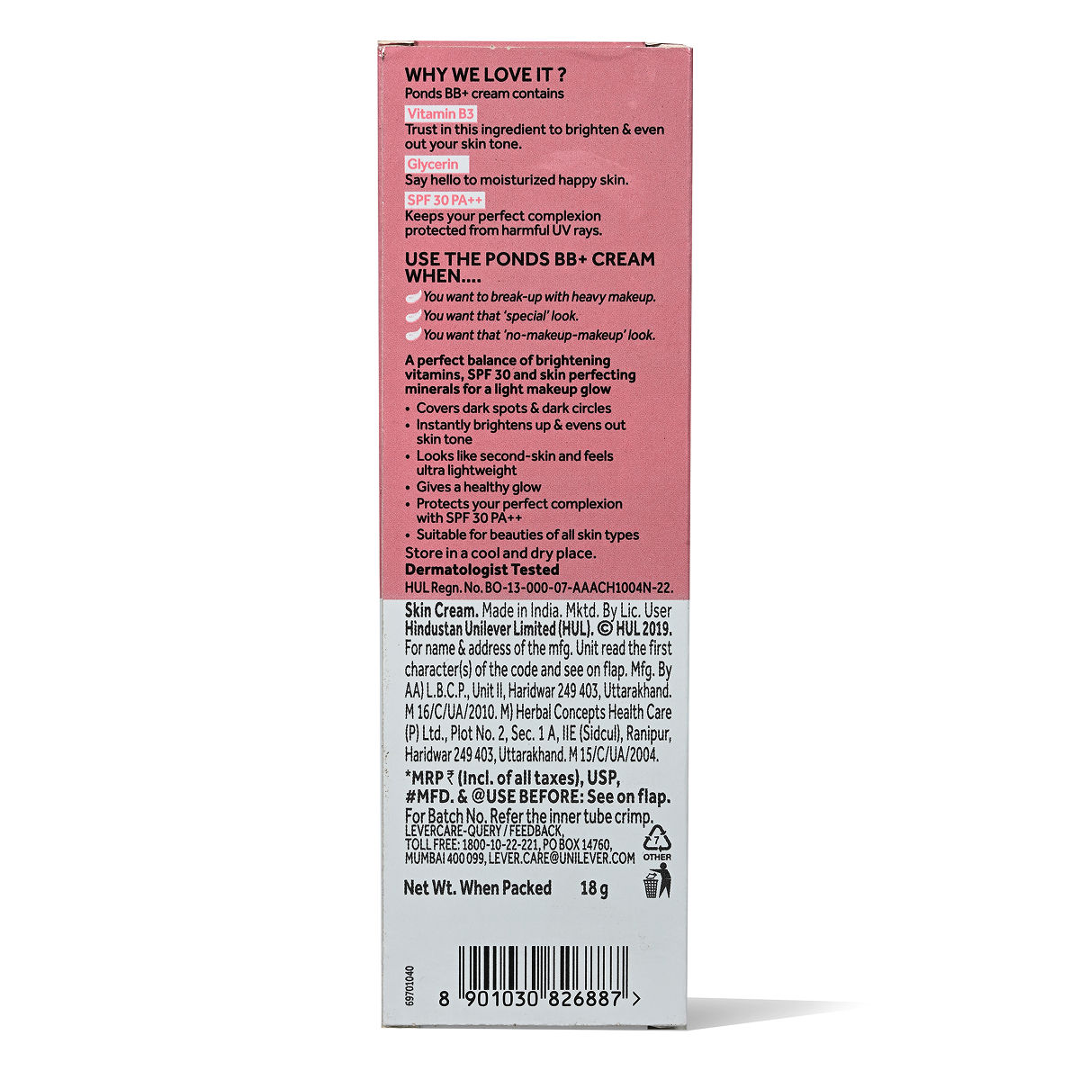 Pond's BB+ Cream Instant Spot Coverage + Light Make-up Glow Ivory