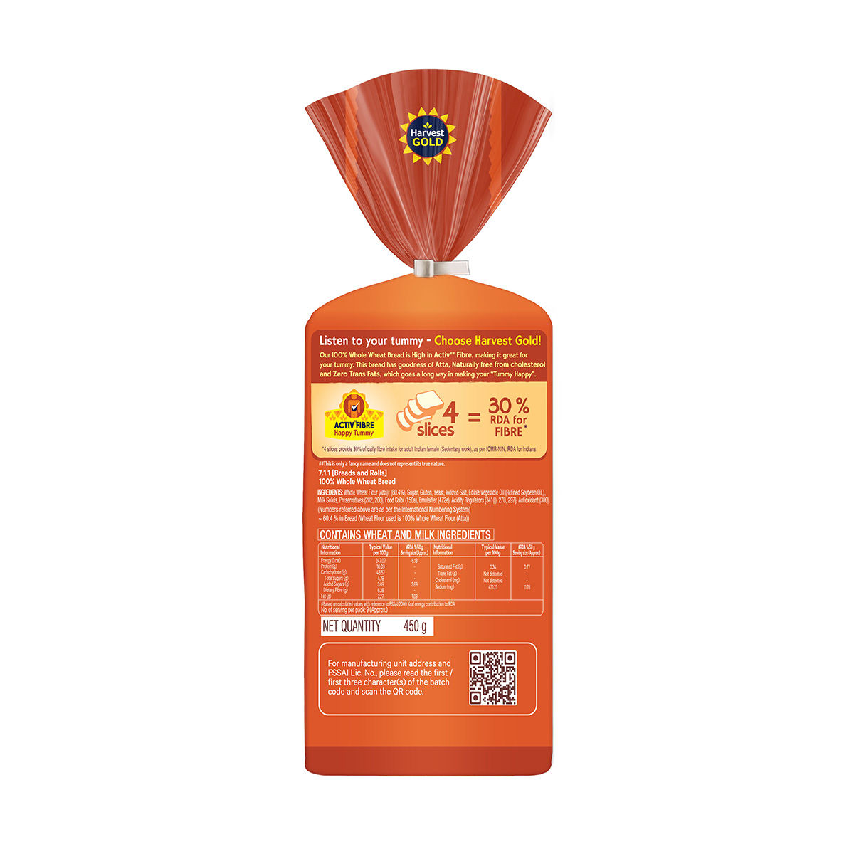 Harvest Gold - 100% Whole Wheat Bread (Zero Maida)