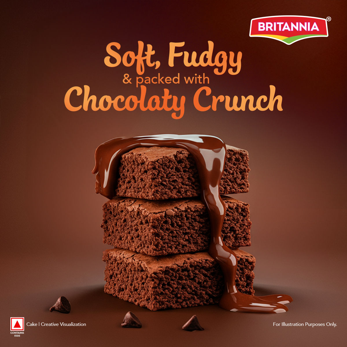 Britannia Fudge It Chocolate Brownie (With Egg) 120 g Combo