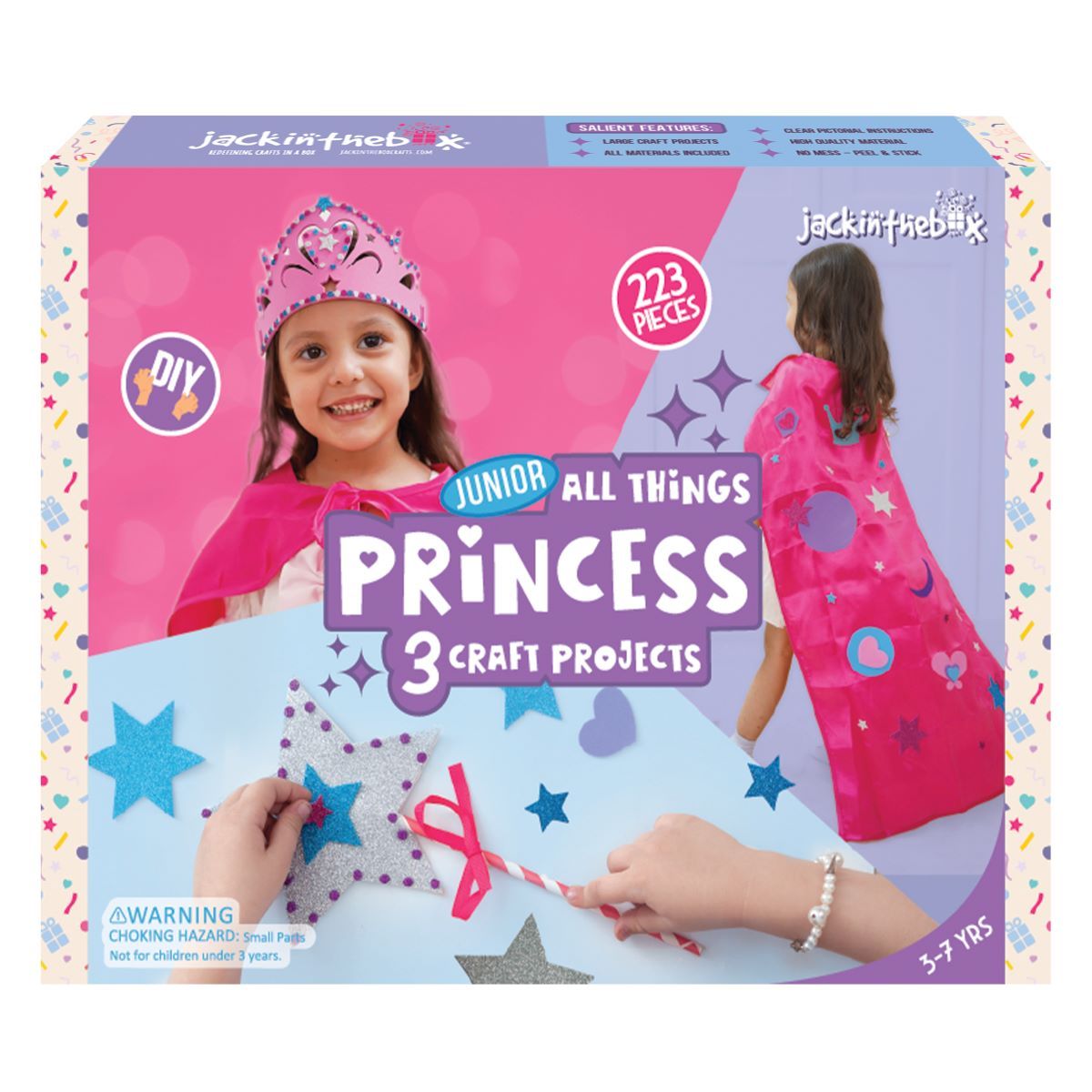 Jackinthebox Princess 3-In-1 Art & Craft Kit