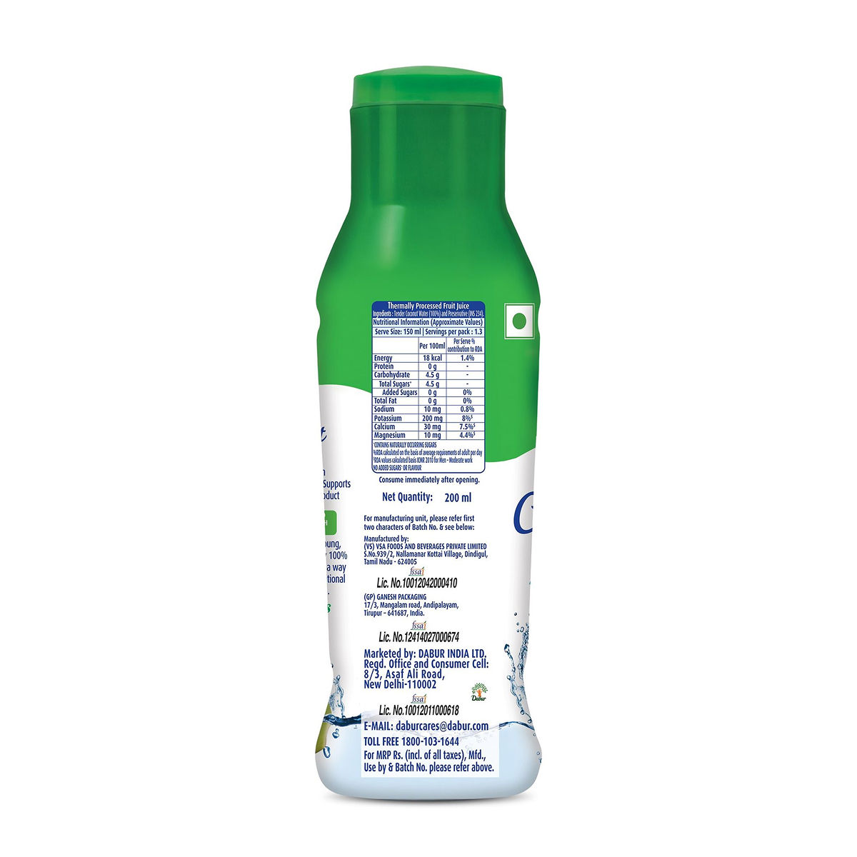 Real Activ 100% Coconut Water - 200 ml (Tetra Pak) 200 ml Combo