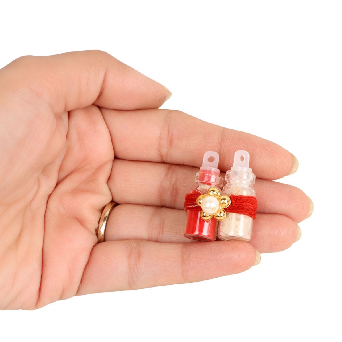 Quace Rakhi Greeting Card Roli Chawal Combo
