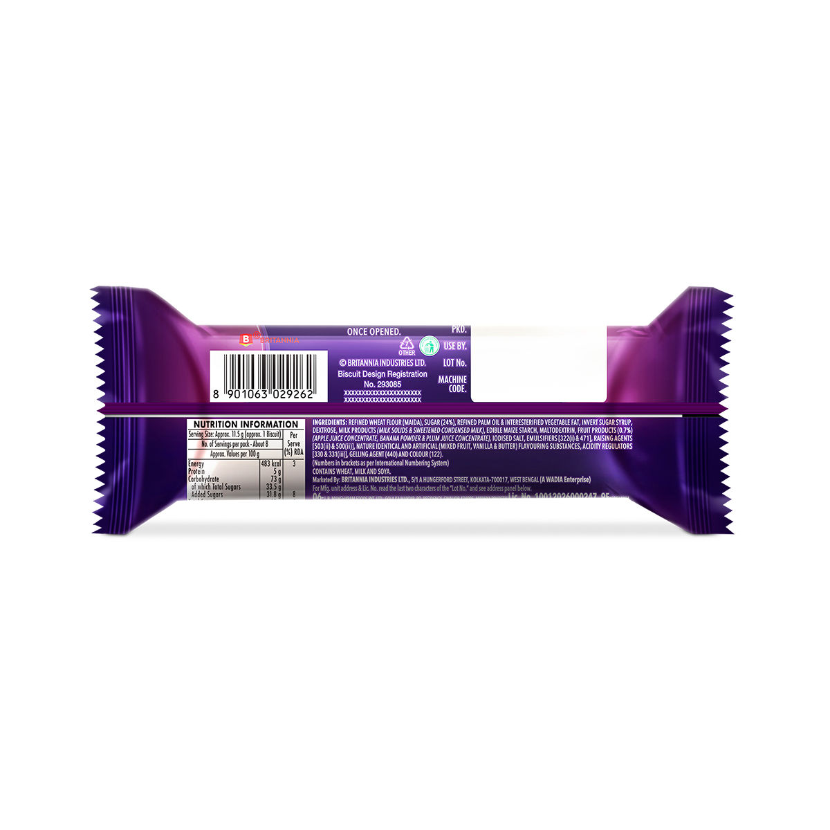 Britannia Bourbon Chocolate Cream Biscuits 150 gms & Treat Jimjam Cream Biscuits 100 gms Combo