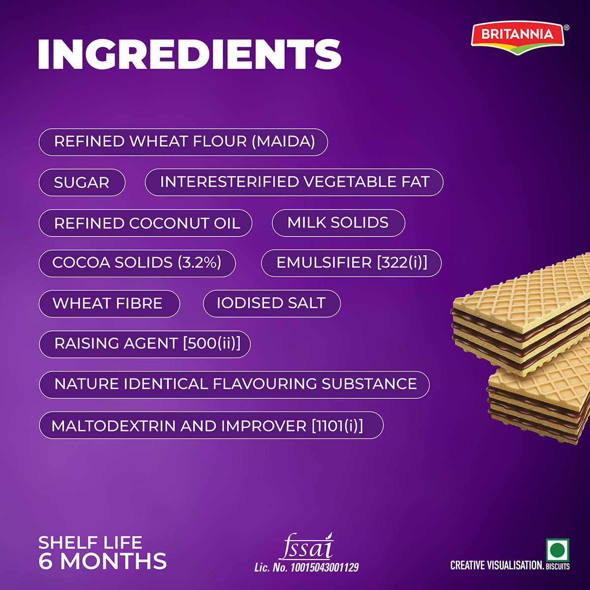 Britannia Treat Rich Crème Choco Flavoured Wafers 55 g Combo