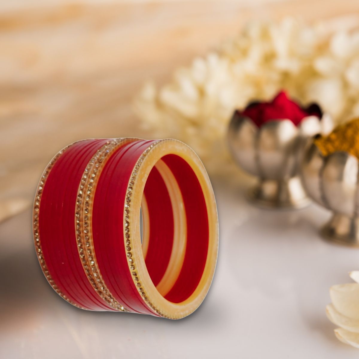 Gullak Red Chuda Set - Size 2.6