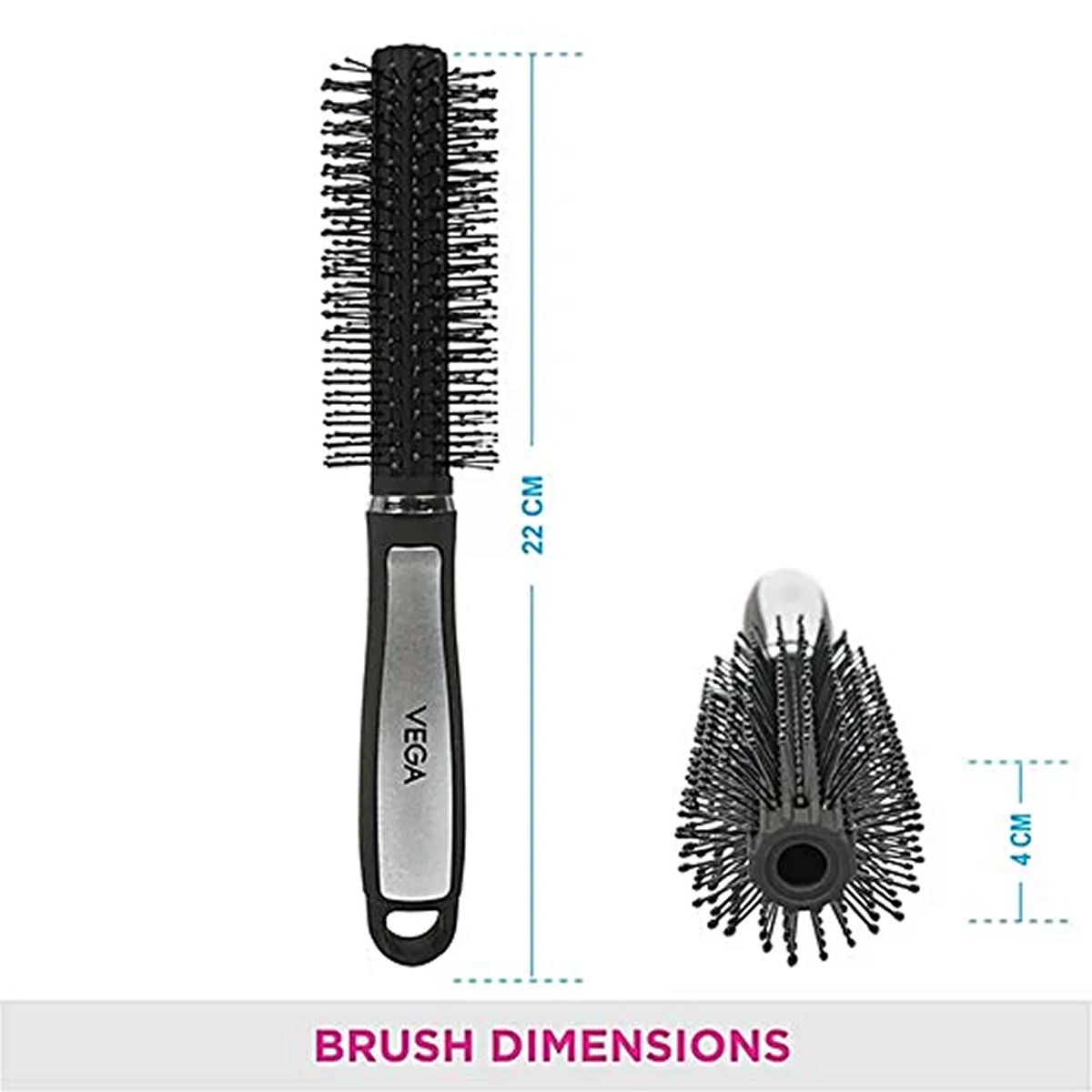 VEGA Round Hair Brush for Adding Curls| Volume and Waves in Hair |E14-RB