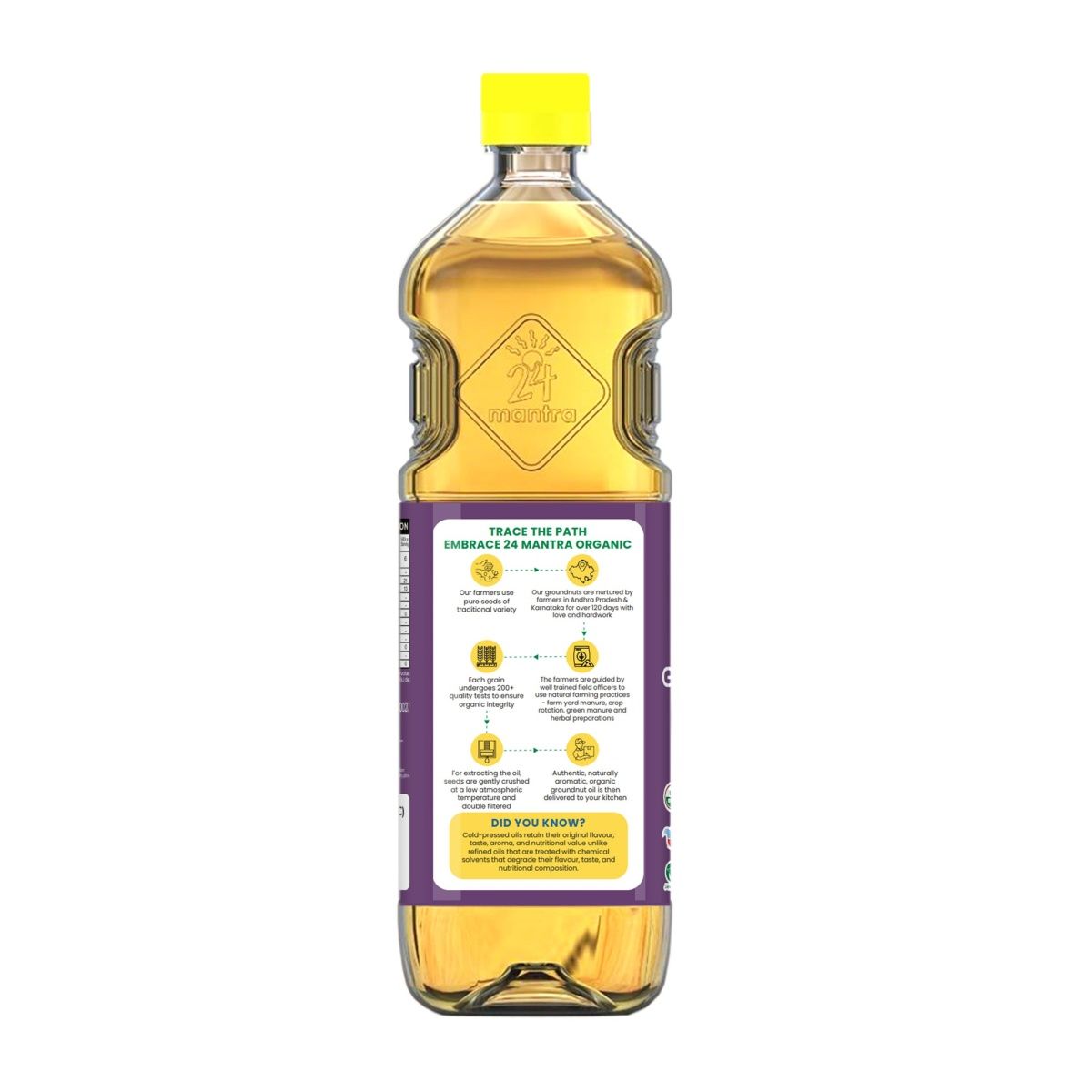 24 Mantra Organic Groundnut Oil Cold Pressed | Bottle