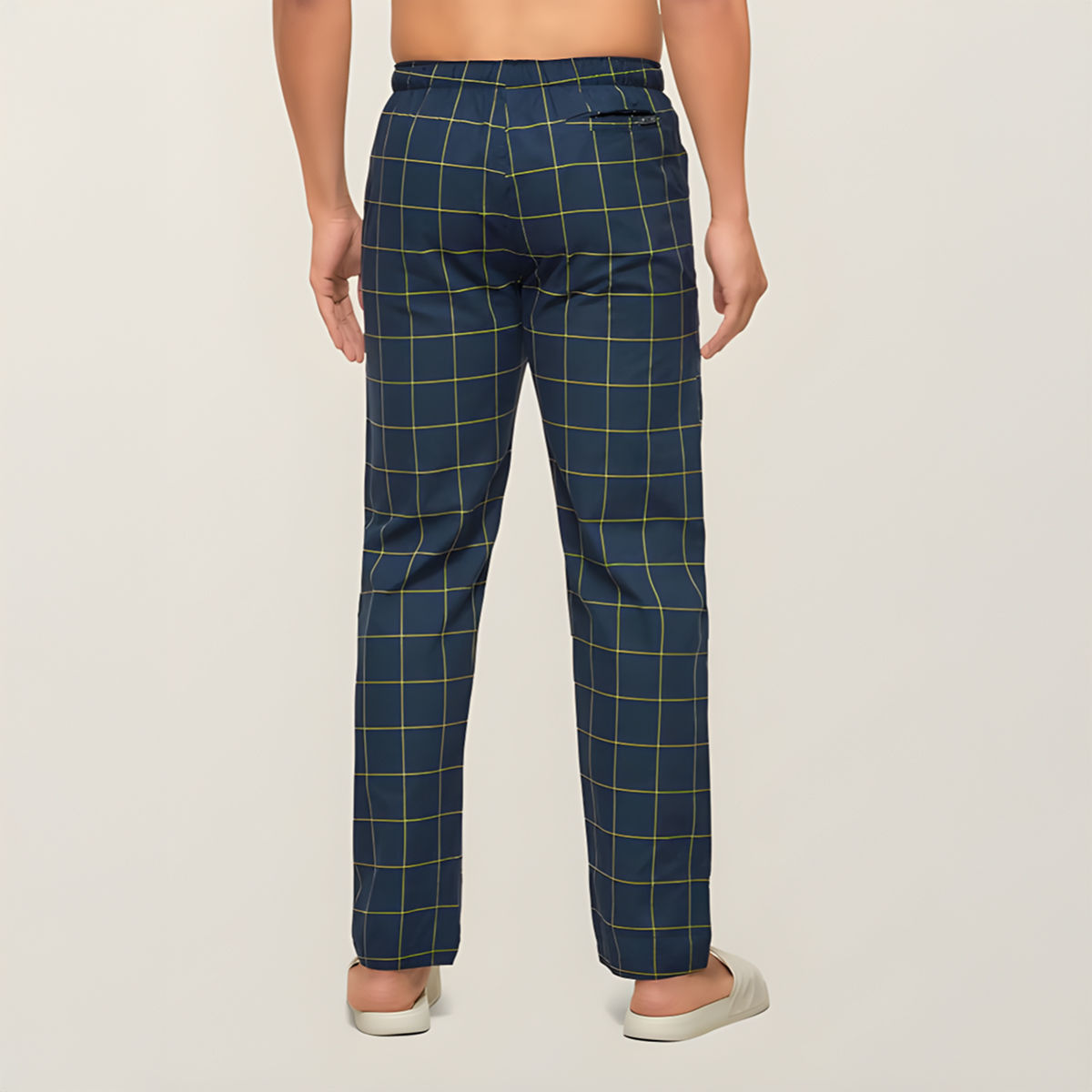 XYXX Checkmate 100% super combed cotton Checks Pyjama Relaxed Fit | 2 Side pockets | Navy- M