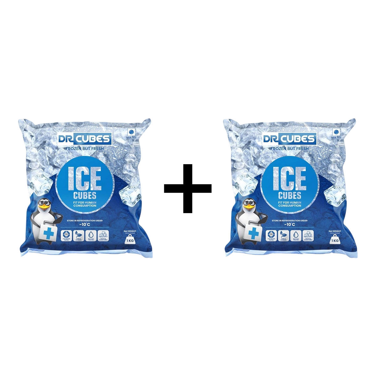 Dr. Cubes Ice Cubes 1 kg X 2 Combo