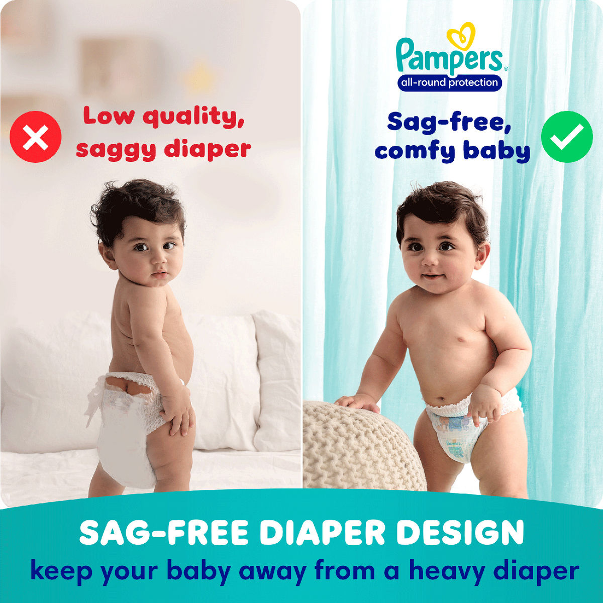 Pampers All Round Protection Baby Diapers | Pant Style | S | 30 pcs