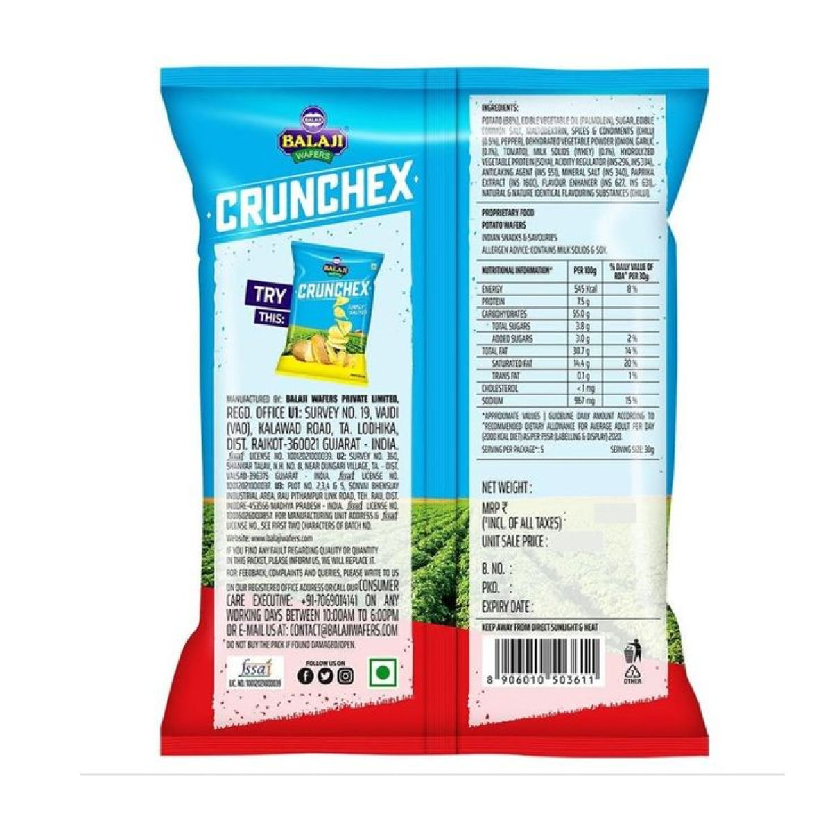 Balaji Crunchex Chili Tadka Wafers