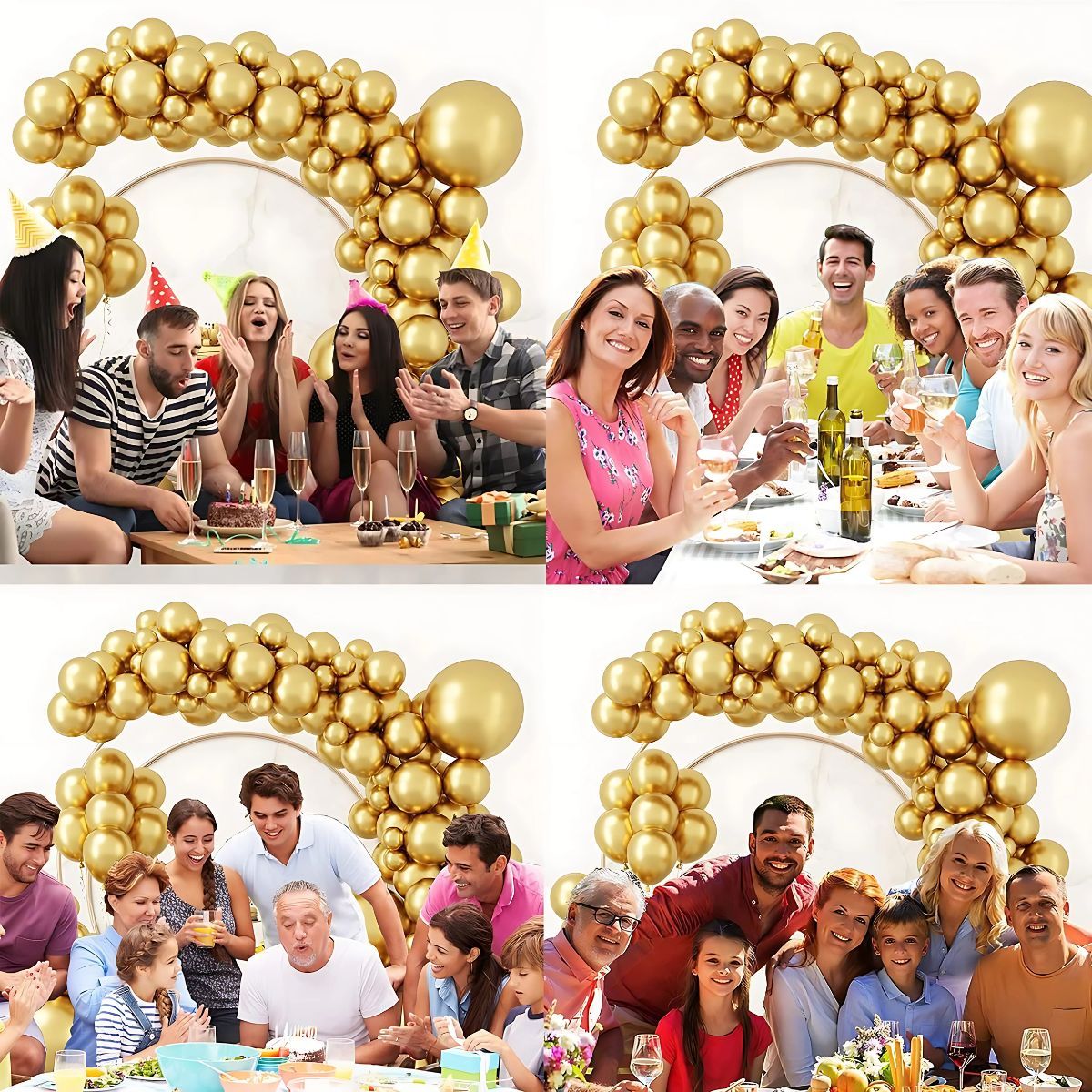 Party Propz Golden Metallic Balloons For Party Decoration