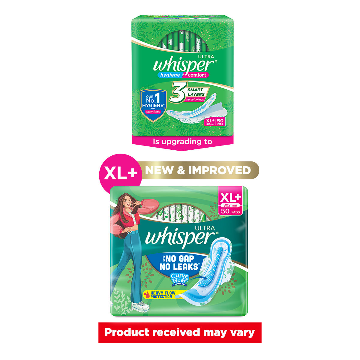 Whisper Ultra Clean XL+ Sanitary Pads