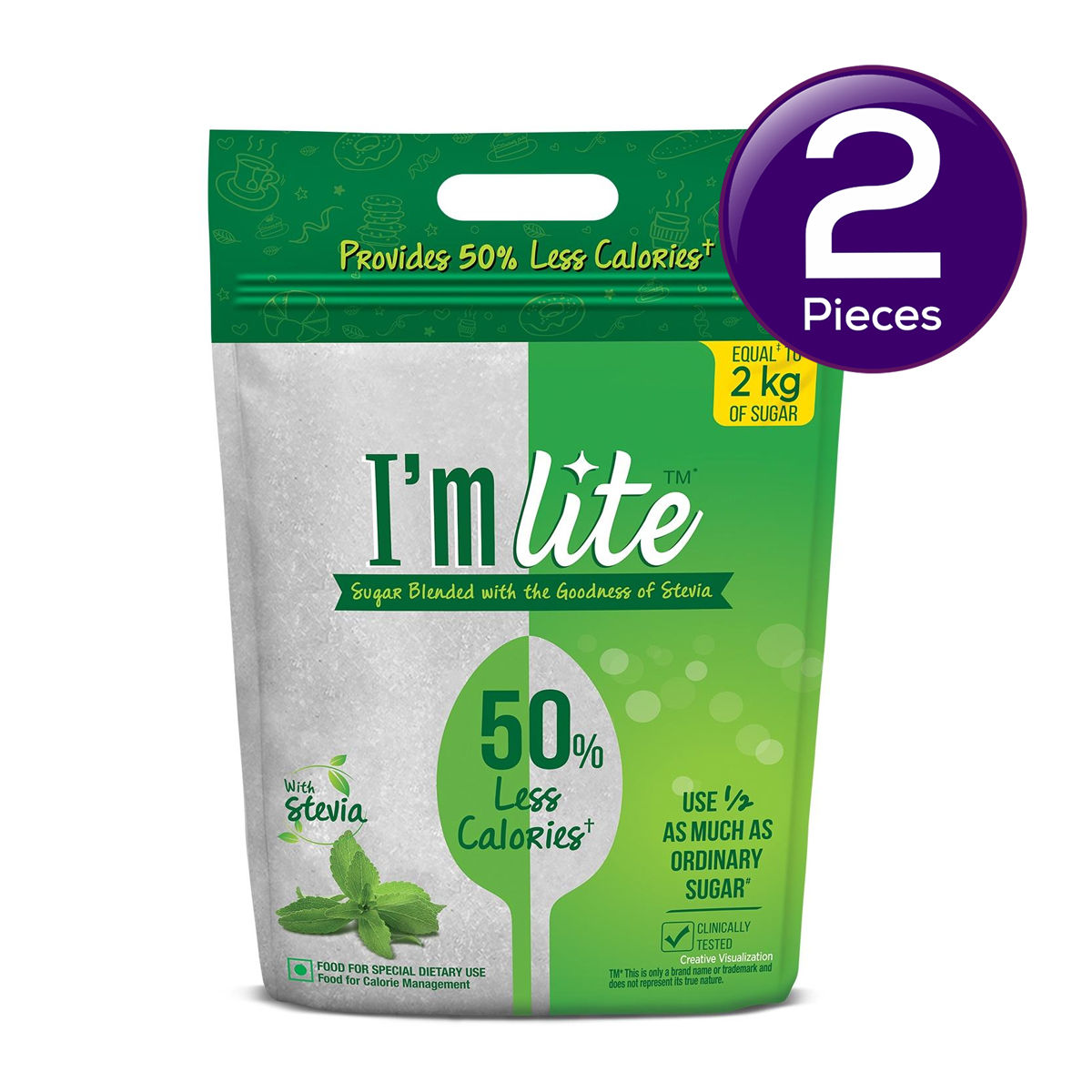I'M Lite 50% Less Calories Sugar 1 kg  X 2 Combo