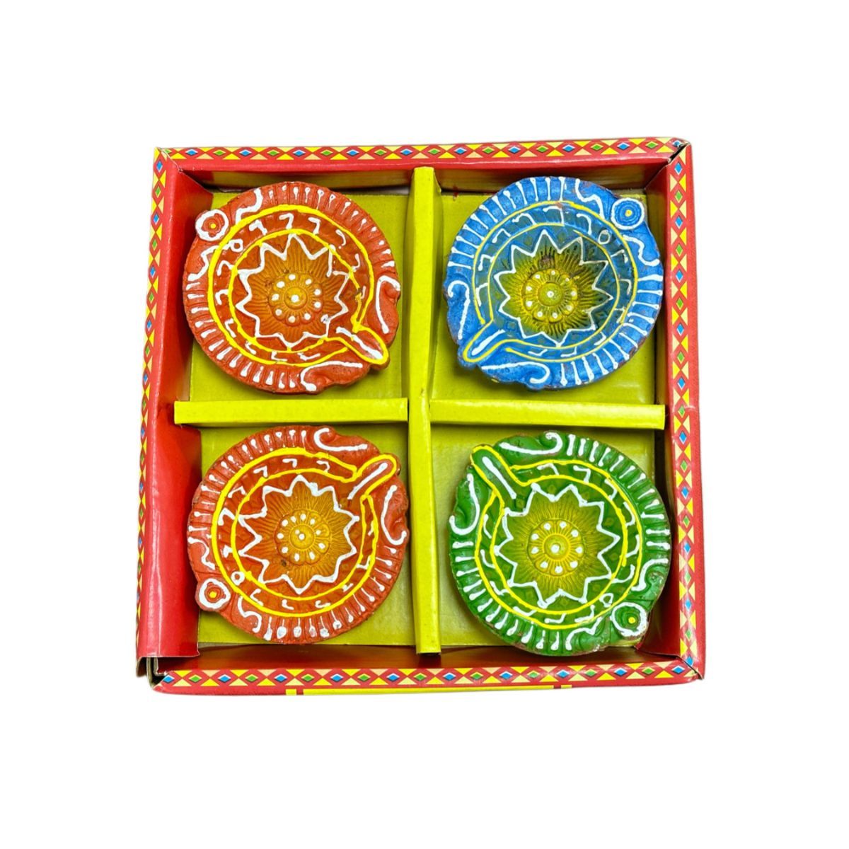 Diacraft Multicolor Sparkle Diya Pack Of 4