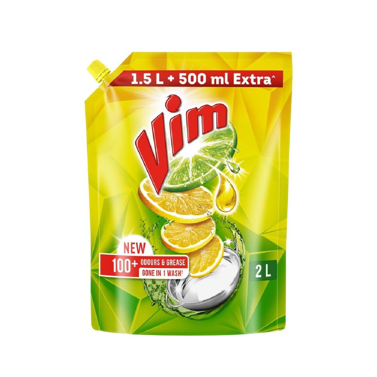 Vim Dishwash Liquid Gel Lemon Refill Pouch 2 l Combo