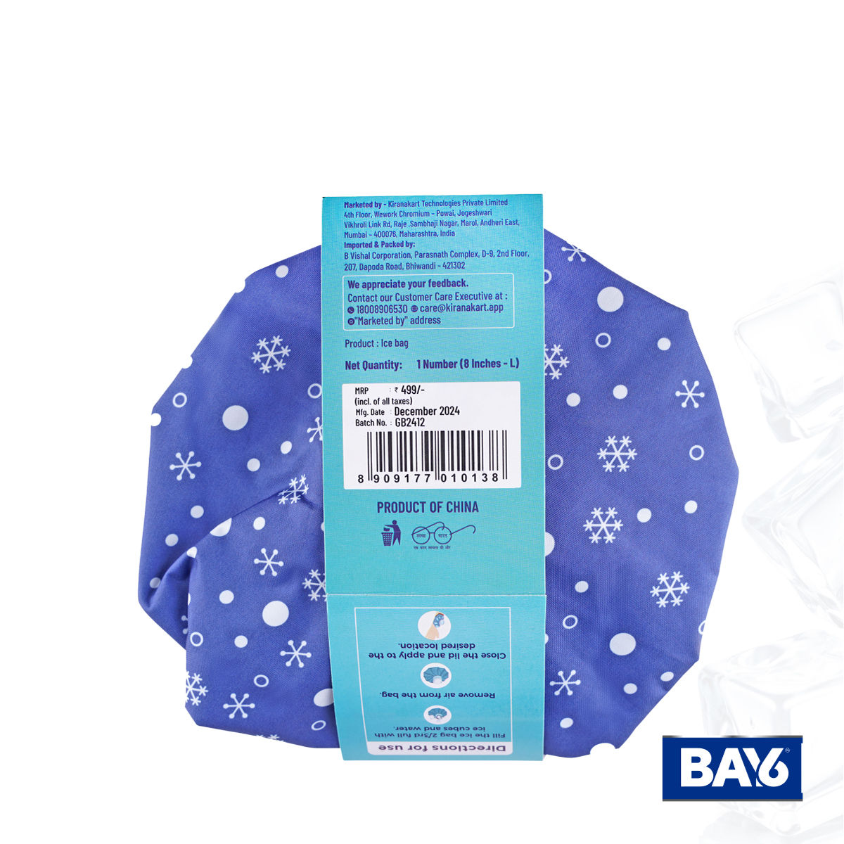 BAY6 Ice Bag For Pain Relief, 9 Inch, Assorted Color