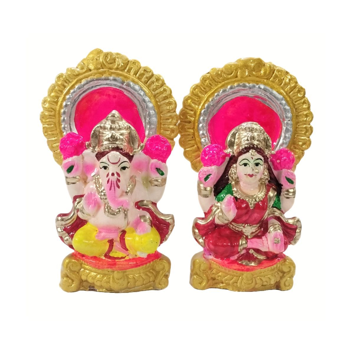 Colour Laxmi Ganesh Set 5 Inch Design 2