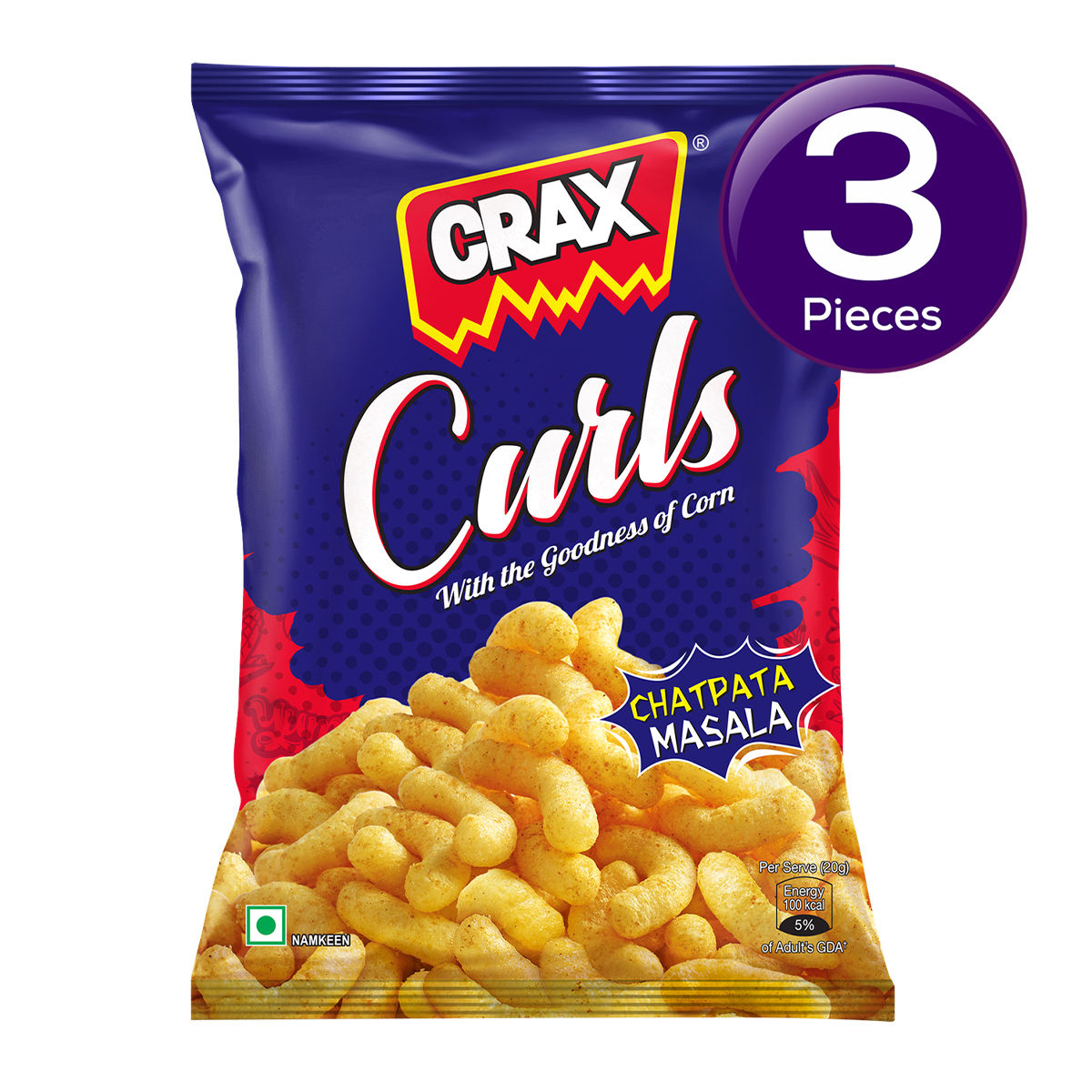 Crax Curls Chatpata Masala Puffs 82 g Combo