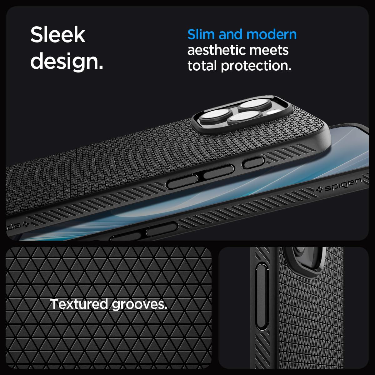 Spigen Liquid Air Back Cover Case Compatible with iPhone 16 Pro (TPU | Matte Black)