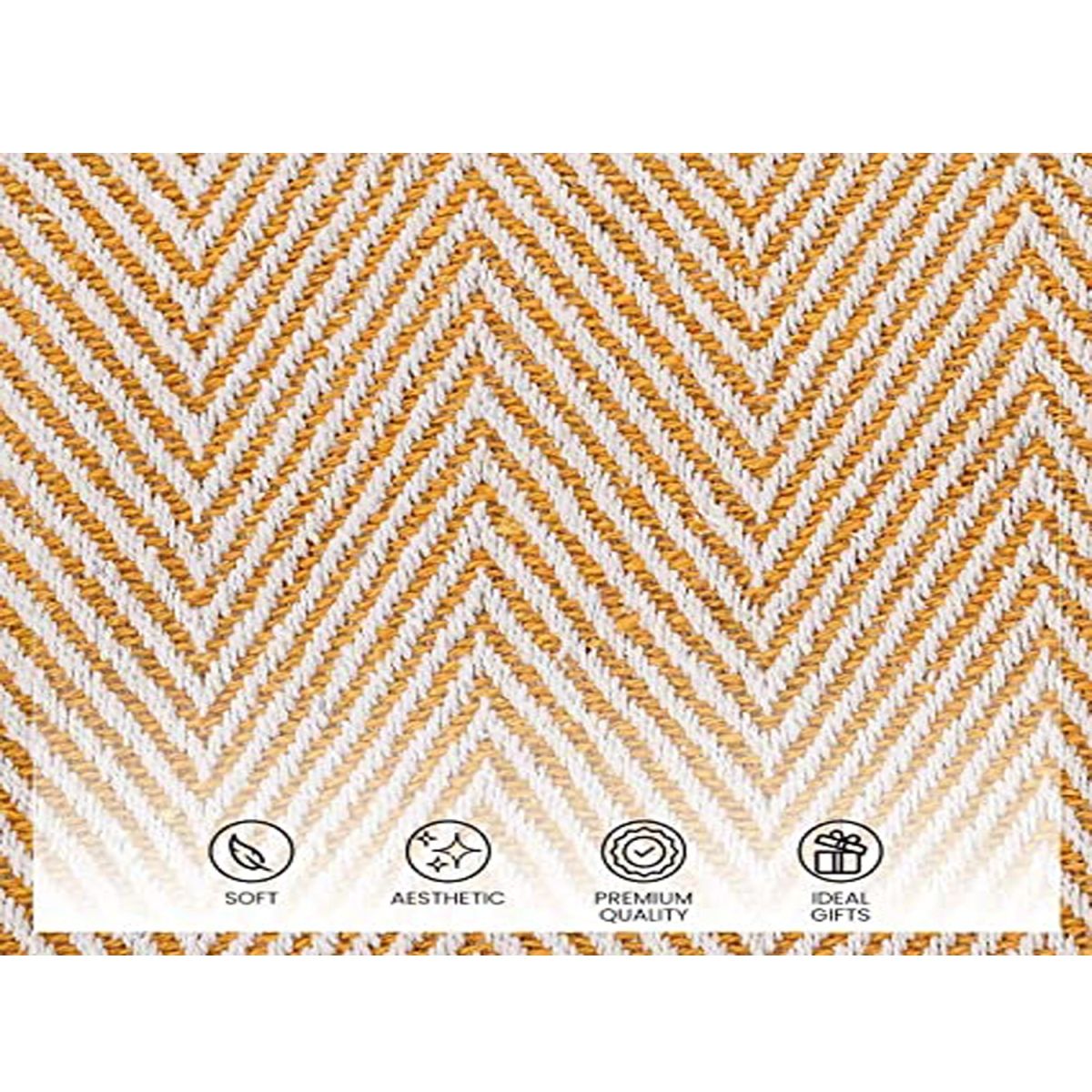 Sashaa World Spring-Hued Chevron Throw- Yellow