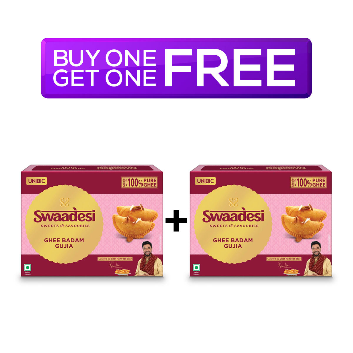Ghee Badam Gujiya by Unibic Swaadesi 240 g  X 2 Combo