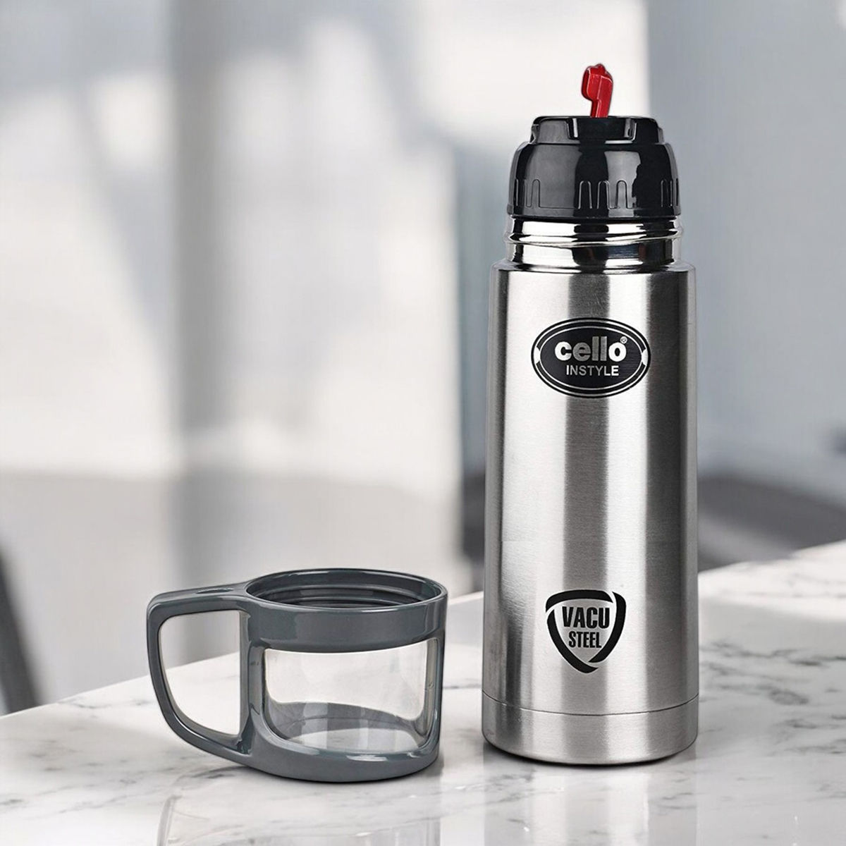 Cello Instyle Thermosteel Water Bottle with Jacket, 1000ml, Assorted