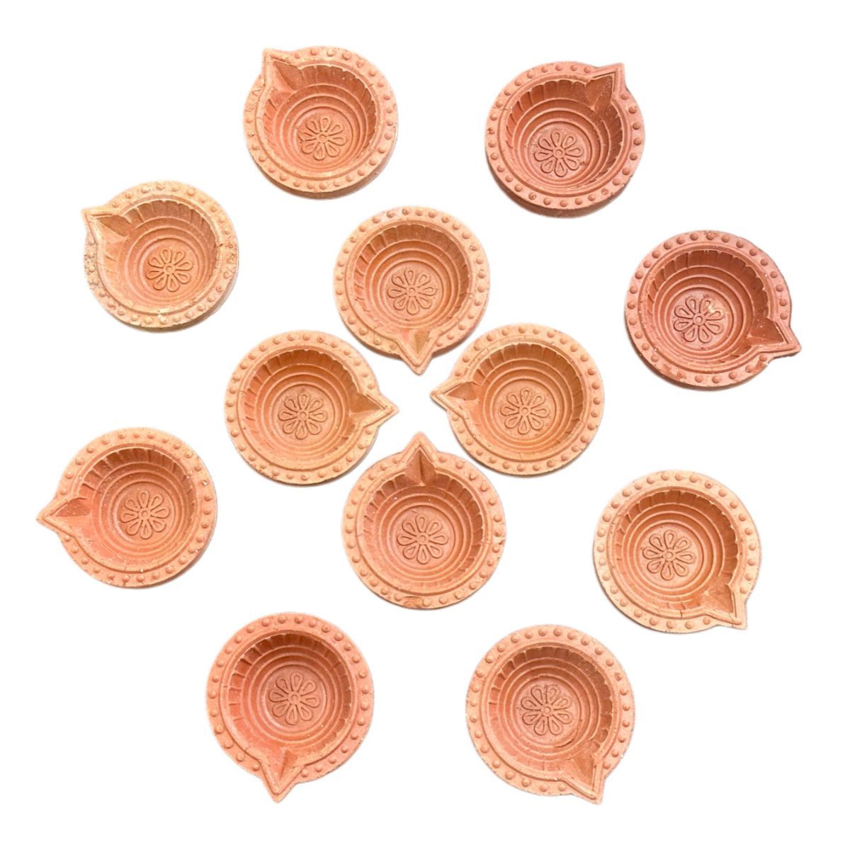 Diacraft Crafted Morpankh Mitti Diya Pack Of 12