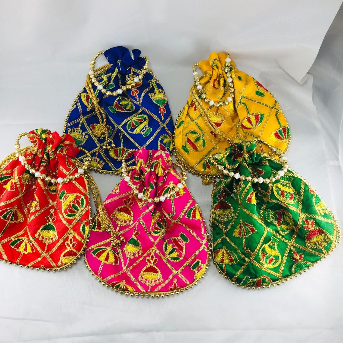 Gullak Women's Embroidered Silk Potli | Multicolour