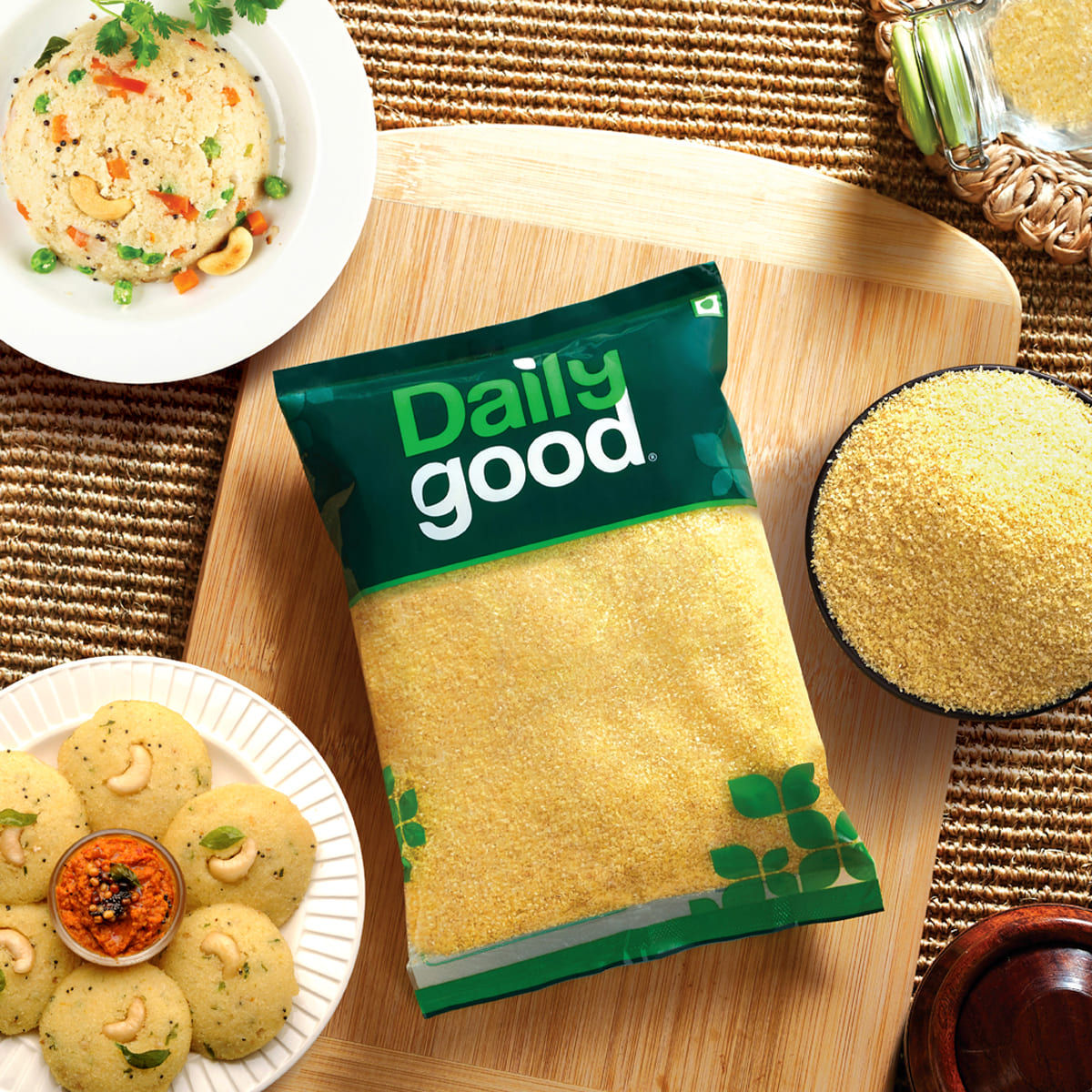 Daily Good Idli Rava / Sooji(500gms) & Daily Good Bansi Rava / Sooji / Dalia(500gms) Combo