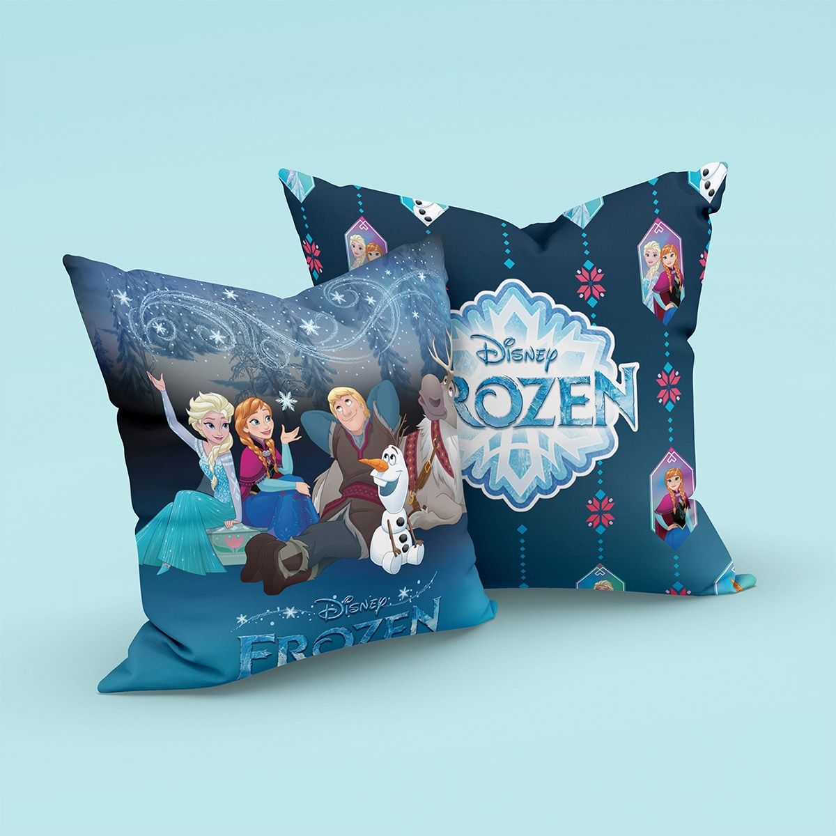 Sassoon Disney Frozen Reversible Printed Filled Cushion | Blue