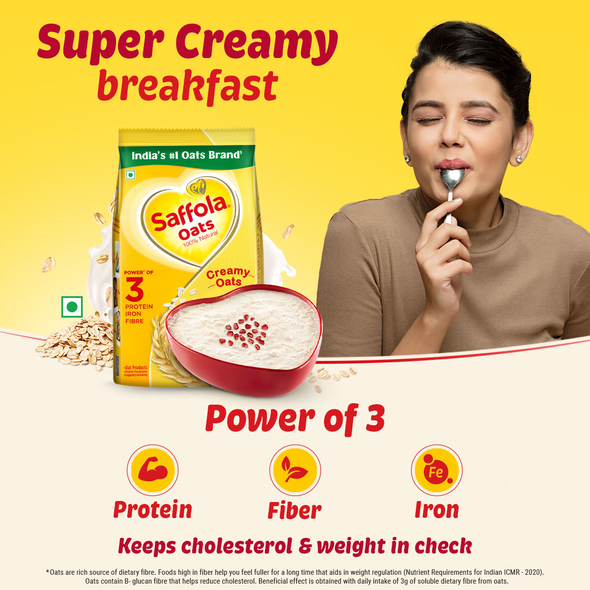 Saffola Honey Active Honey 100% Pure Honey with Free Saffola Oats