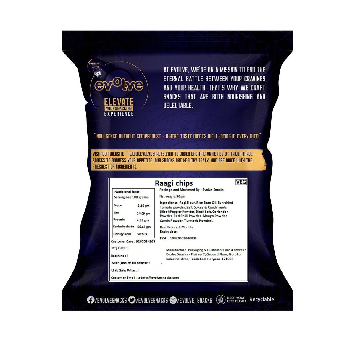 Evolve Snacks Raagi Chips
