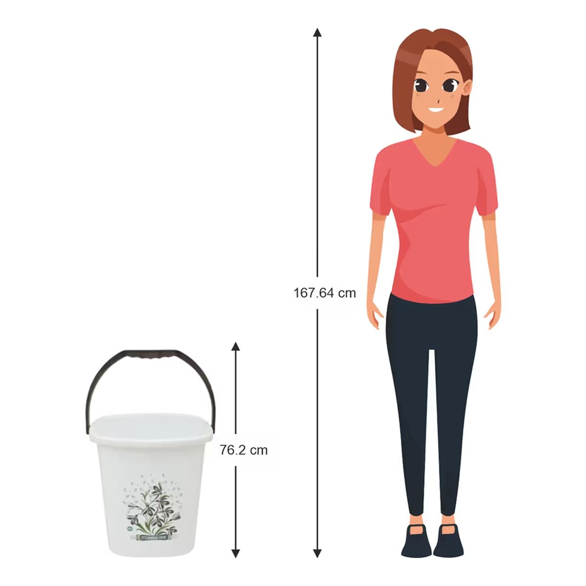 Jalore Square Plastic Bucket | White |20 L