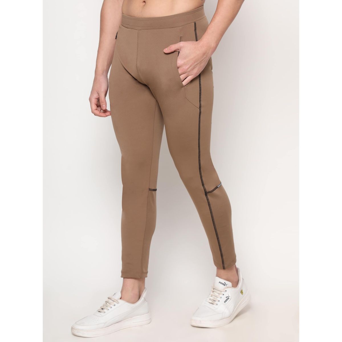 Dida Men's Sports Track Pant Regular Comfortable Stretchable Dry-Fit | Brown - 2XL