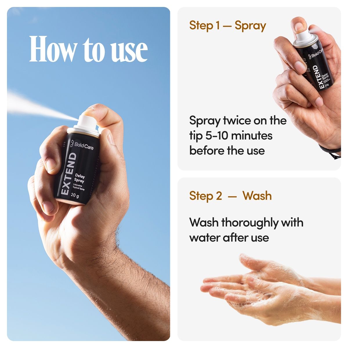 Bold Care Extend Delay Spray with Lidocaine 10%