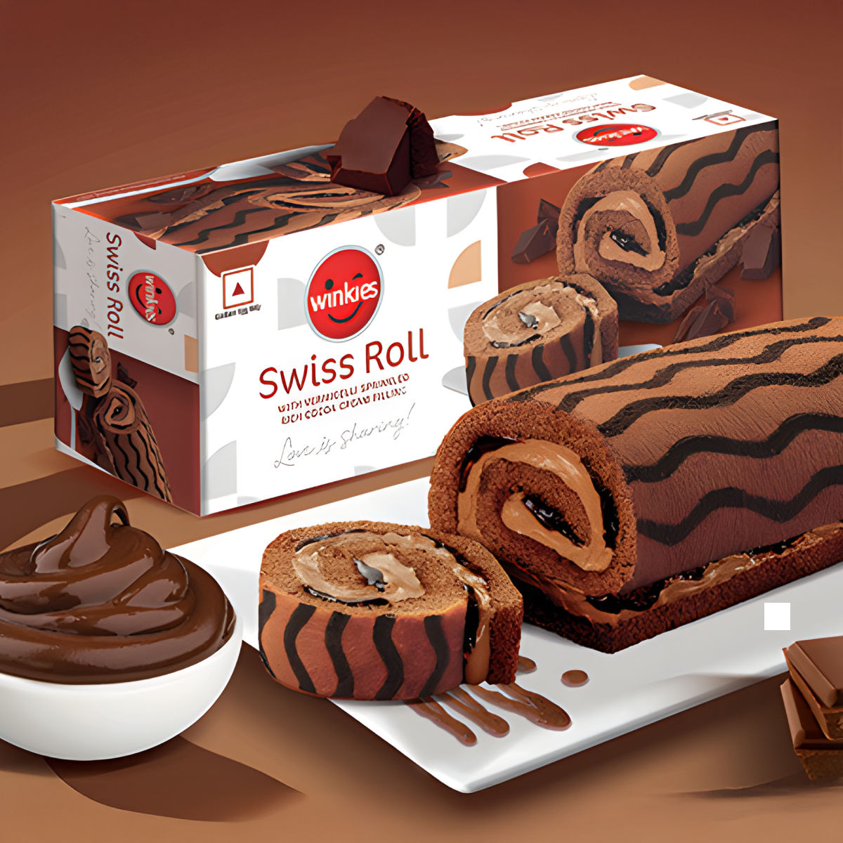Winkies Swiss Roll Chocolate(165gms) & Intuition Boost Thread Rakhi(1pc) Combo