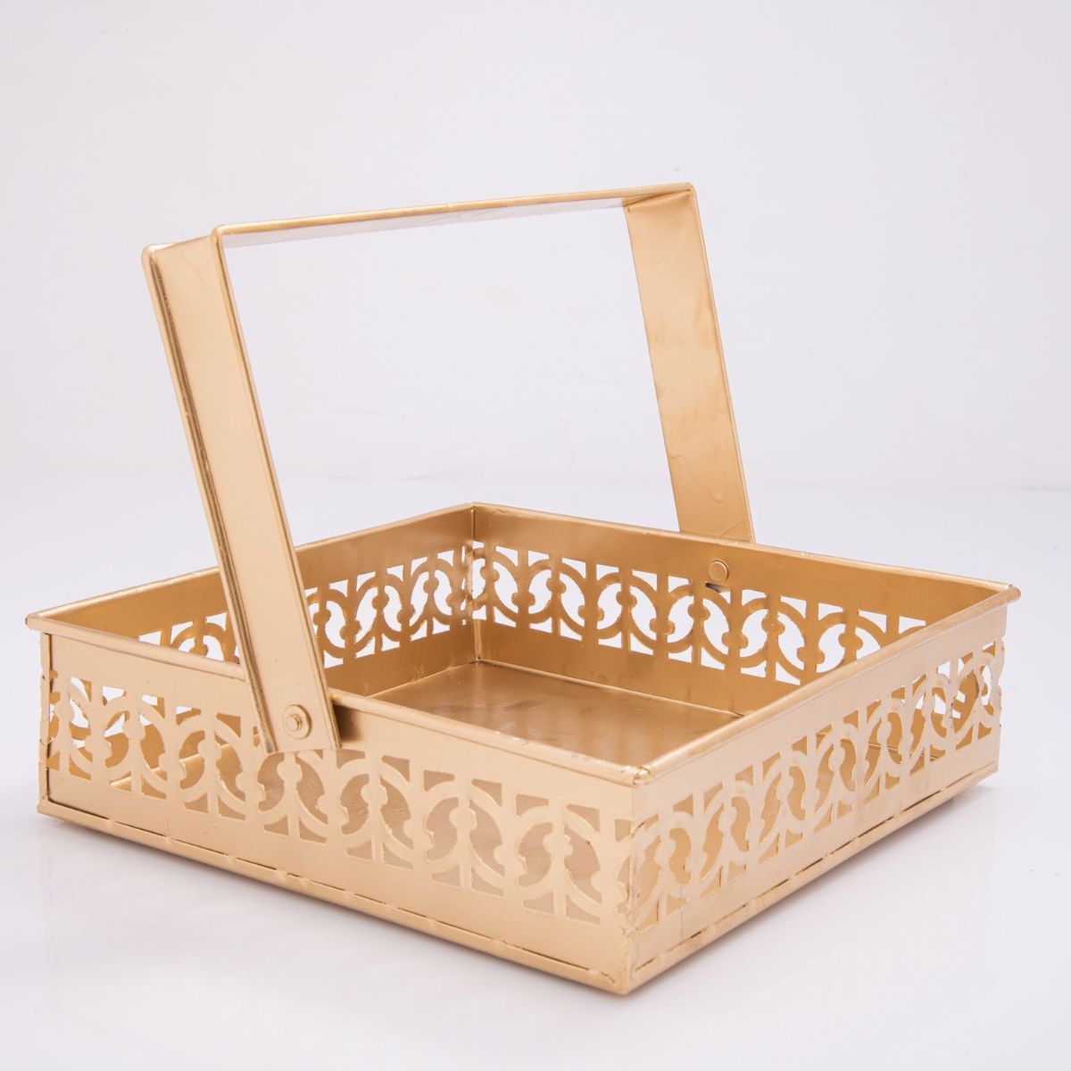 Gibox Metal Designer Set Of 4 Dry Fruit Jar With Tray