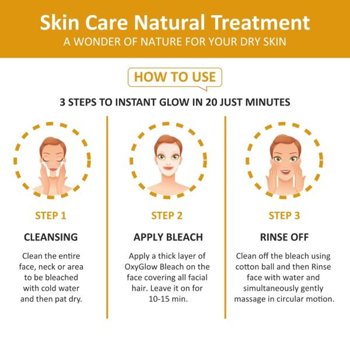 Oxyglow Herbals Gold Bleach Cream For All Skin Types | Gives Instant Glow & Lightens Pigmentation