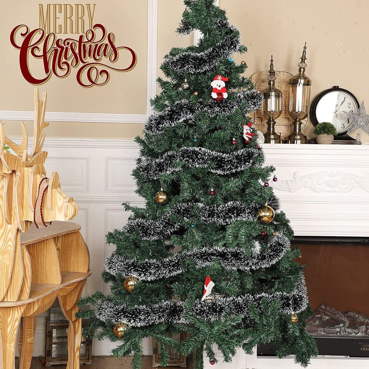 TREE Decor GARLAND SNOW GREEN (Pack of 2)