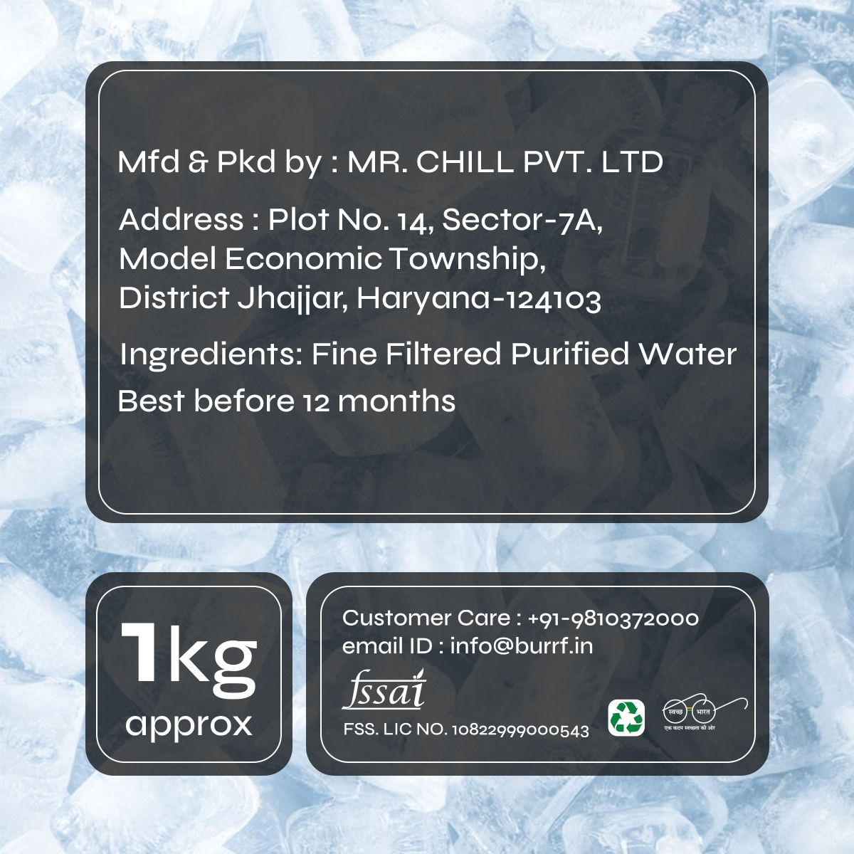 Burrf Sparkling Ice Cubes 1 kg Combo