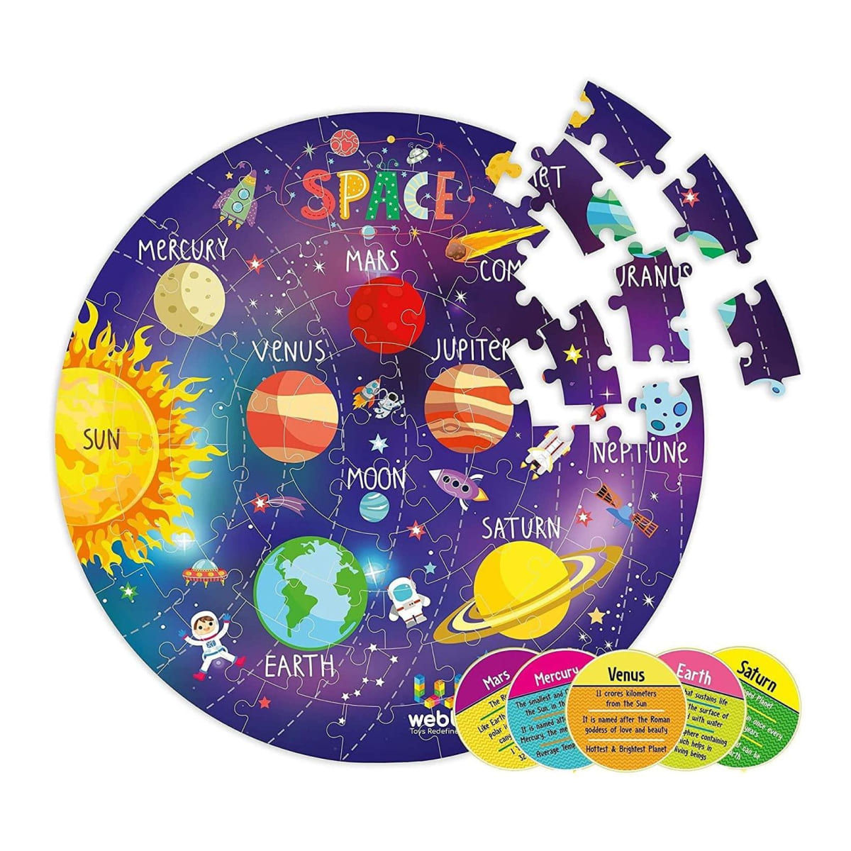 Webby Solar System Jigsaw Puzzle -Multicolour