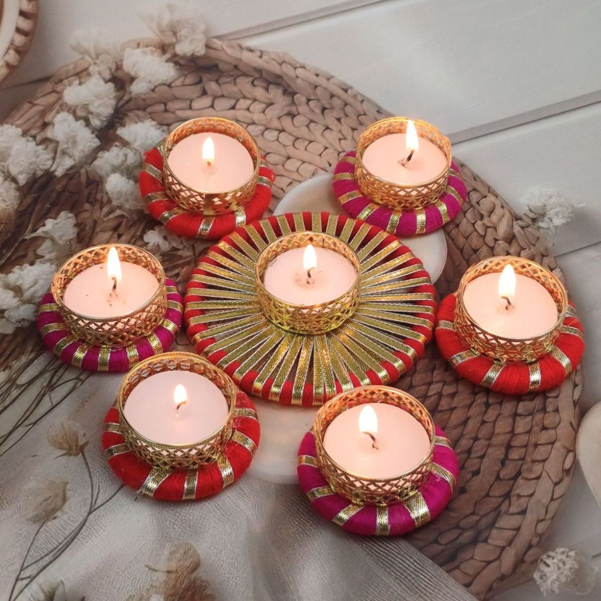Gullak Multicolour Mother's Day Gifting T-Light Holders