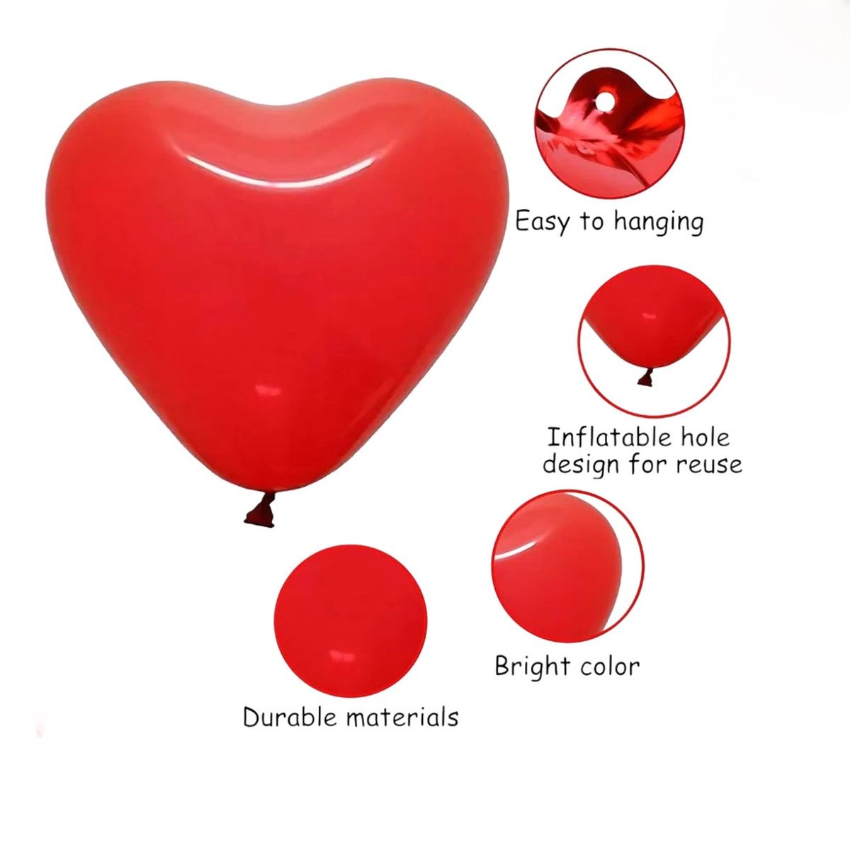 Picfest Valentine Heart Ballon Medium - Pack Of 30