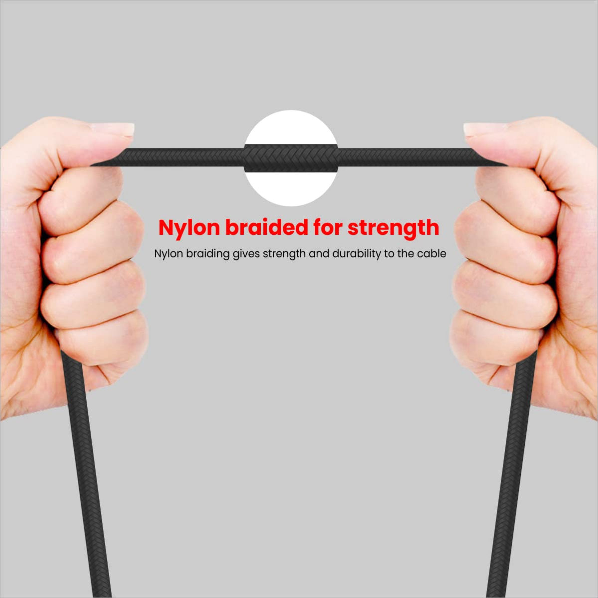 Portronics Konnect C1 TYpe-C To Type-C Data and Charging Cable - Black | 1.2 m | Super Flexible and Tangle-Free