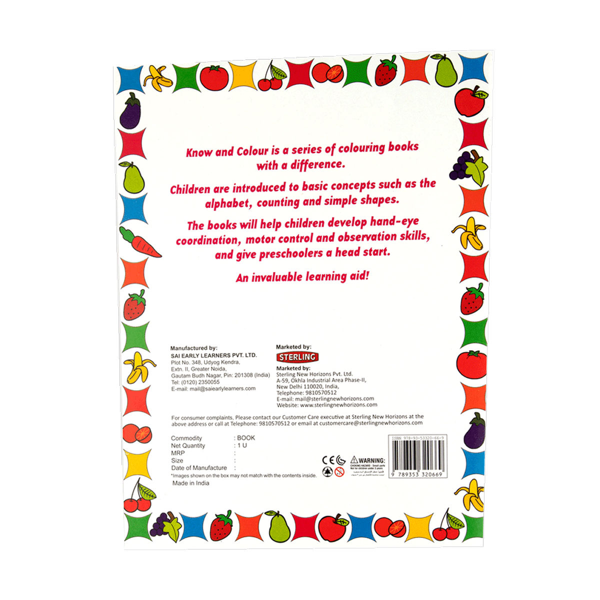 Sterling Know & Colour Colouring Books (Pack of 4)